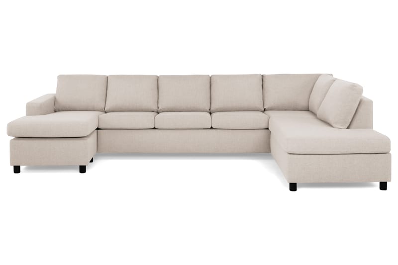 Crazy 5-sits Högervänd U-formad X-Large Soffa med Divan och Schäslong i Tyg - Beige - Möbler - Soffa - U-soffa