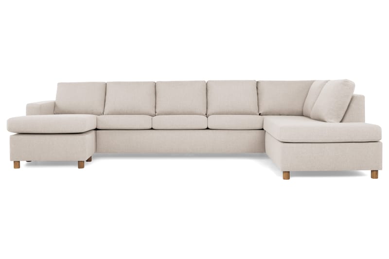 Crazy 5-sits Högervänd U-formad X-Large Soffa med Divan och Schäslong i Tyg - Beige - Möbler - Soffa - U-soffa