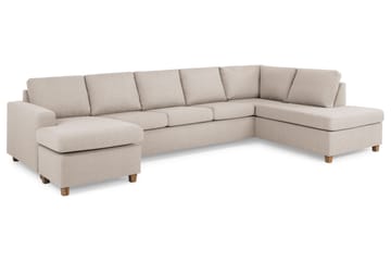 Crazy 5-sits Högervänd U-formad X-Large Soffa med Divan och Schäslong i Tyg - Beige - Möbler - Soffa - U-soffa