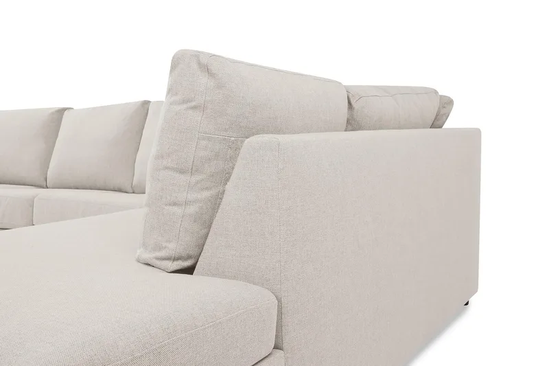 Crazy 5-sits Högervänd U-formad X-Large Soffa med Divan och Schäslong i Tyg - Beige - Möbler - Soffa - U-soffa