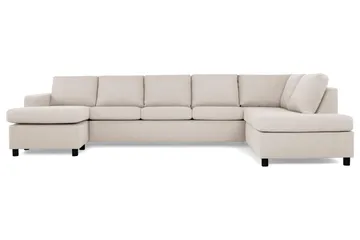 Crazy 5-sits Högervänd U-formad X-Large Soffa med Divan och Schäslong i Tyg - Beige - Möbler - Soffa - U-soffa