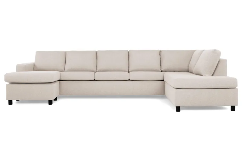 Crazy 5-sits Högervänd U-formad X-Large Soffa med Divan och Schäslong i Tyg - Beige - Möbler - Soffa - U-soffa