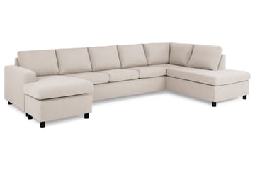 Crazy 5-sits Högervänd U-formad X-Large Soffa med Divan och Schäslong i Tyg - Beige - Möbler - Soffa - U-soffa