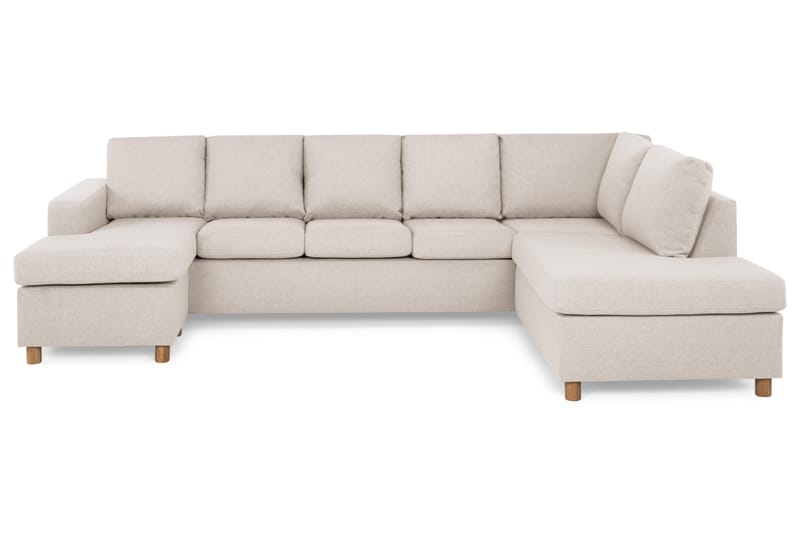 Crazy 5-sits Högervänd U-formad X-Large Soffa med Divan och Schäslong i Tyg - Beige - Möbler - Soffa - U-soffa