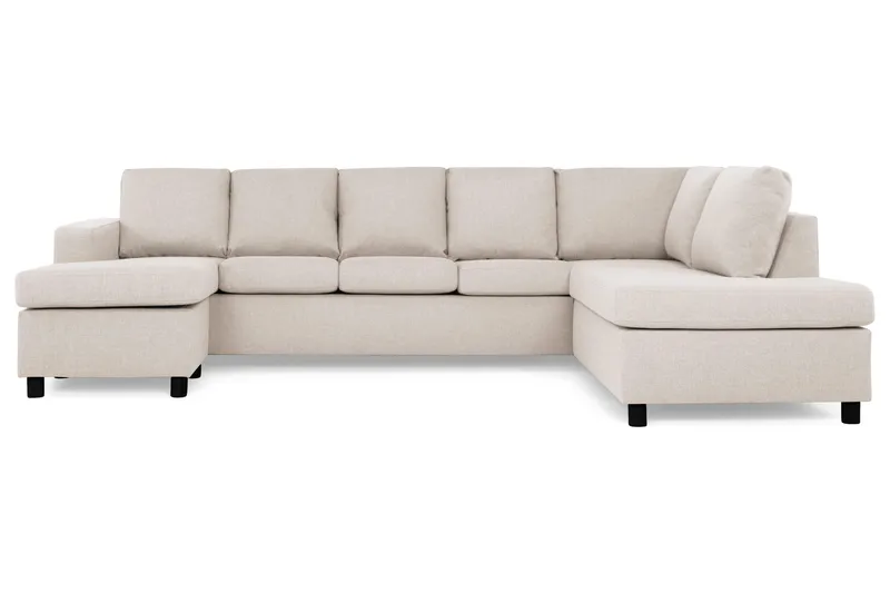 Crazy 5-sits Högervänd U-formad X-Large Soffa med Divan och Schäslong i Tyg - Beige - Möbler - Soffa - U-soffa