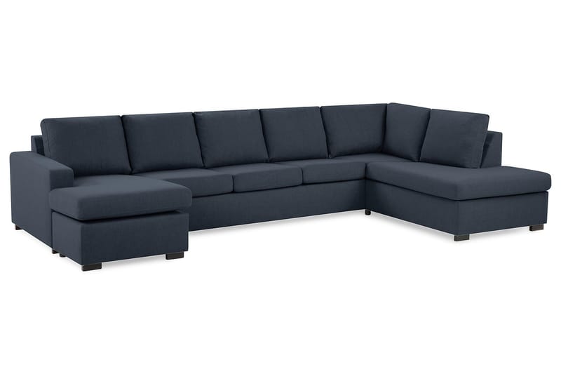 Crazy 5-sits Högervänd U-formad X-Large Soffa med Divan och Schäslong i Tyg - Blå - Möbler - Soffa - U-soffa