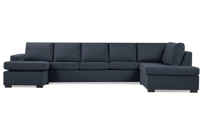Crazy 5-sits Högervänd U-formad X-Large Soffa med Divan och Schäslong i Tyg - Blå - Möbler - Soffa - U-soffa