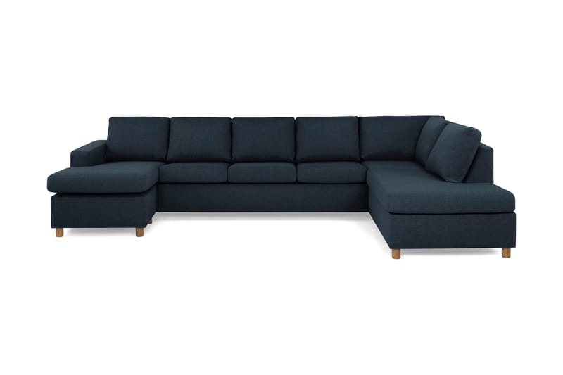 Crazy 5-sits Högervänd U-formad X-Large Soffa med Divan och Schäslong i Tyg - Blå - Möbler - Soffa - U-soffa