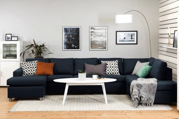 Crazy 5-sits Högervänd U-formad X-Large Soffa med Divan och Schäslong i Tyg - Blå - Möbler - Soffa - U-soffa