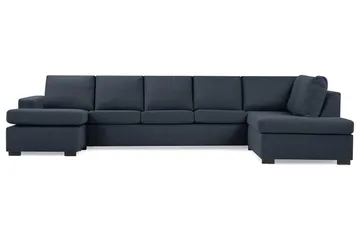 Crazy 5-sits Högervänd U-formad X-Large Soffa med Divan och Schäslong i Tyg - Blå - Möbler - Soffa - U-soffa