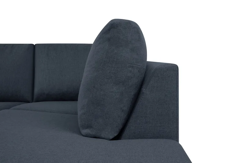 Crazy 5-sits Högervänd U-formad X-Large Soffa med Divan och Schäslong i Tyg - Blå - Möbler - Soffa - U-soffa