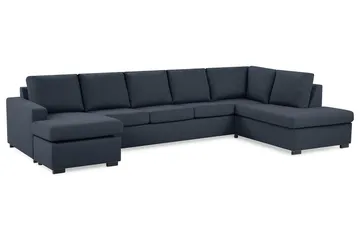 Crazy 5-sits Högervänd U-formad X-Large Soffa med Divan och Schäslong i Tyg - Blå - Möbler - Soffa - U-soffa