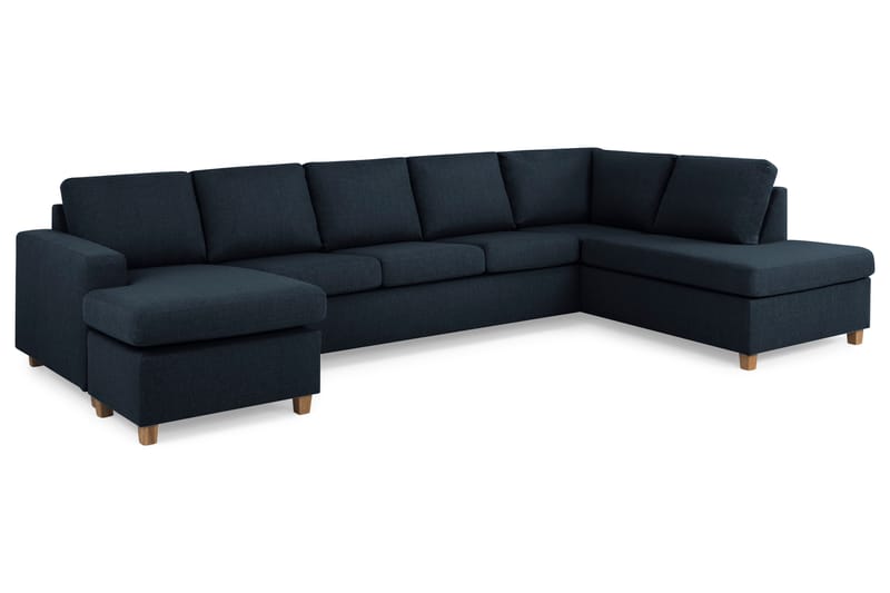 Crazy 5-sits Högervänd U-formad X-Large Soffa med Divan och Schäslong i Tyg - Blå - Möbler - Soffa - U-soffa