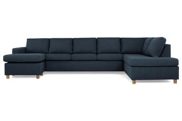 Crazy 5-sits Högervänd U-formad X-Large Soffa med Divan och Schäslong i Tyg - Blå - Möbler - Soffa - U-soffa