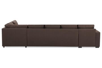 Crazy 5-sits Högervänd U-formad X-Large Soffa med Divan och Schäslong i Tyg - Brun - Möbler - Soffa - U-soffa