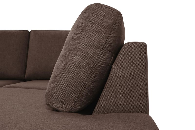 Crazy 5-sits Högervänd U-formad X-Large Soffa med Divan och Schäslong i Tyg - Brun - Möbler - Soffa - U-soffa