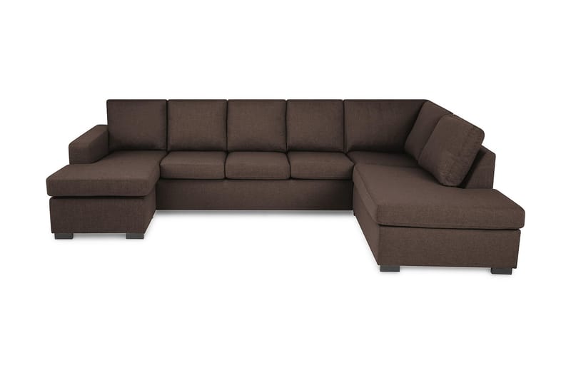 Crazy 5-sits Högervänd U-formad X-Large Soffa med Divan och Schäslong i Tyg - Brun - Möbler - Soffa - U-soffa