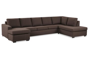 Crazy 5-sits Högervänd U-formad X-Large Soffa med Divan och Schäslong i Tyg - Brun - Möbler - Soffa - U-soffa