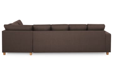 Crazy 5-sits Högervänd U-formad X-Large Soffa med Divan och Schäslong i Tyg - Brun - Möbler - Soffa - U-soffa