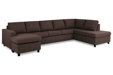 Crazy 5-sits Högervänd U-formad X-Large Soffa med Divan och Schäslong i Tyg - Brun - Möbler - Soffa - U-soffa