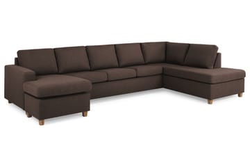 Crazy 5-sits Högervänd U-formad X-Large Soffa med Divan och Schäslong i Tyg - Brun - Möbler - Soffa - U-soffa