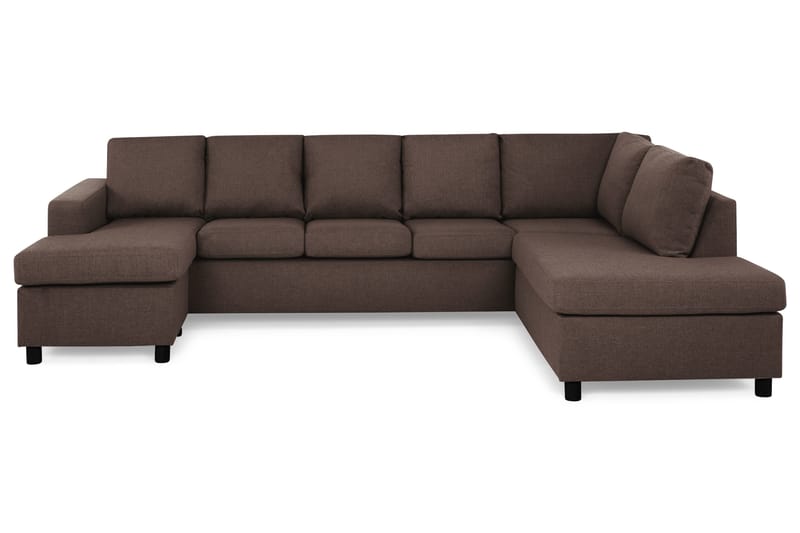 Crazy 5-sits Högervänd U-formad X-Large Soffa med Divan och Schäslong i Tyg, Brun