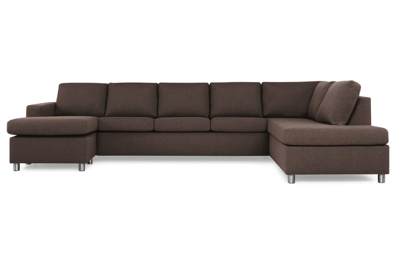Crazy 5-sits Högervänd U-formad X-Large Soffa med Divan och Schäslong i Tyg - Brun - Möbler - Soffa - U-soffa