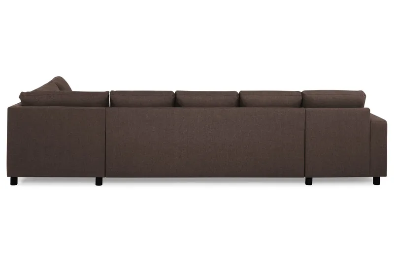 Crazy 5-sits Högervänd U-formad X-Large Soffa med Divan och Schäslong i Tyg - Brun - Möbler - Soffa - U-soffa