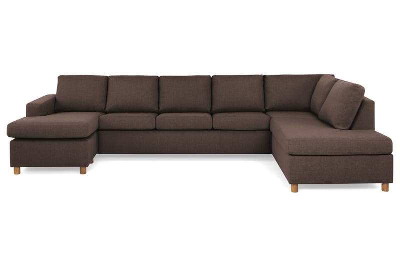 Crazy 5-sits Högervänd U-formad X-Large Soffa med Divan och Schäslong i Tyg - Brun - Möbler - Soffa - U-soffa