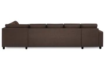 Crazy 5-sits Högervänd U-formad X-Large Soffa med Divan och Schäslong i Tyg - Brun - Möbler - Soffa - U-soffa