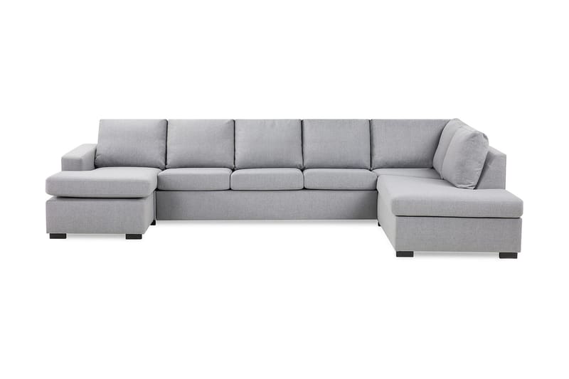 Crazy 5-sits Högervänd U-formad X-Large Soffa med Divan och Schäslong i Tyg - Grå - Möbler - Soffa - U-soffa