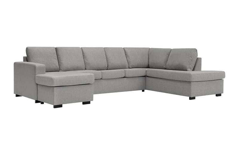 Crazy 5-sits Högervänd U-formad X-Large Soffa med Divan och Schäslong i Tyg - Grå - Möbler - Soffa - U-soffa