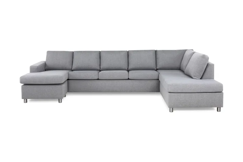Crazy 5-sits Högervänd U-formad X-Large Soffa med Divan och Schäslong i Tyg - Grå - Möbler - Soffa - U-soffa