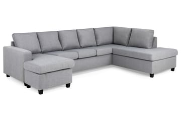 Crazy 5-sits Högervänd U-formad X-Large Soffa med Divan och Schäslong i Tyg - Grå - Möbler - Soffa - U-soffa