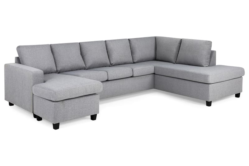Crazy 5-sits Högervänd U-formad X-Large Soffa med Divan och Schäslong i Tyg - Grå - Möbler - Soffa - U-soffa