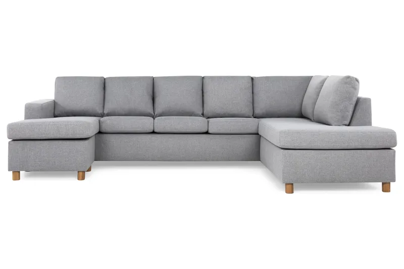 Crazy 5-sits Högervänd U-formad X-Large Soffa med Divan och Schäslong i Tyg - Grå - Möbler - Soffa - U-soffa
