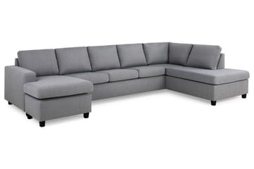 Crazy 5-sits Högervänd U-formad X-Large Soffa med Divan och Schäslong i Tyg - Grå - Möbler - Soffa - U-soffa