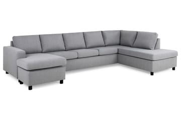 Crazy 5-sits Högervänd U-formad X-Large Soffa med Divan och Schäslong i Tyg - Grå - Möbler - Soffa - U-soffa