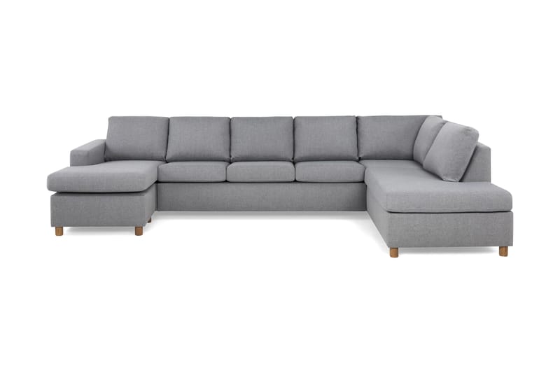 Crazy 5-sits Högervänd U-formad X-Large Soffa med Divan och Schäslong i Tyg - Grå - Möbler - Soffa - U-soffa
