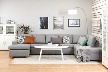 Crazy 5-sits Högervänd U-formad X-Large Soffa med Divan och Schäslong i Tyg - Grå - Möbler - Soffa - U-soffa