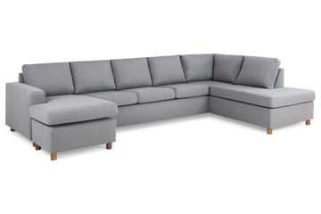 Crazy 5-sits Högervänd U-formad X-Large Soffa med Divan och Schäslong i Tyg - Grå - Möbler - Soffa - U-soffa