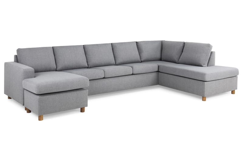 Crazy 5-sits Högervänd U-formad X-Large Soffa med Divan och Schäslong i Tyg - Grå - Möbler - Soffa - U-soffa