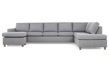 Crazy 5-sits Högervänd U-formad X-Large Soffa med Divan och Schäslong i Tyg - Grå - Möbler - Soffa - U-soffa