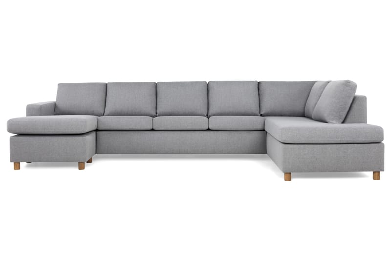 Crazy 5-sits Högervänd U-formad X-Large Soffa med Divan och Schäslong i Tyg - Grå - Möbler - Soffa - U-soffa