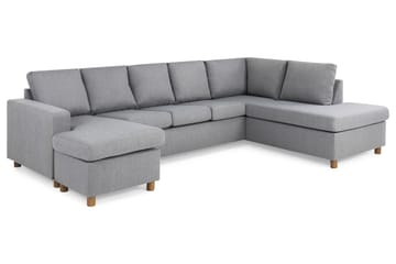 Crazy 5-sits Högervänd U-formad X-Large Soffa med Divan och Schäslong i Tyg - Grå - Möbler - Soffa - U-soffa
