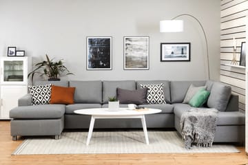 Crazy 5-sits Högervänd U-formad X-Large Soffa med Divan och Schäslong i Tyg - Grå - Möbler - Soffa - U-soffa