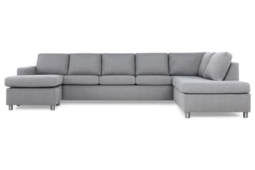 Crazy 5-sits Högervänd U-formad X-Large Soffa med Divan och Schäslong i Tyg - Grå - Möbler - Soffa - U-soffa