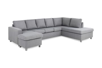 Crazy 5-sits Högervänd U-formad X-Large Soffa med Divan och Schäslong i Tyg - Grå - Möbler - Soffa - U-soffa