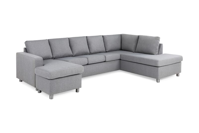 Crazy 5-sits Högervänd U-formad X-Large Soffa med Divan och Schäslong i Tyg - Grå - Möbler - Soffa - U-soffa