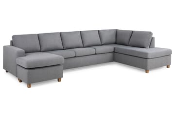 Crazy 5-sits Högervänd U-formad X-Large Soffa med Divan och Schäslong i Tyg - Grå - Möbler - Soffa - U-soffa